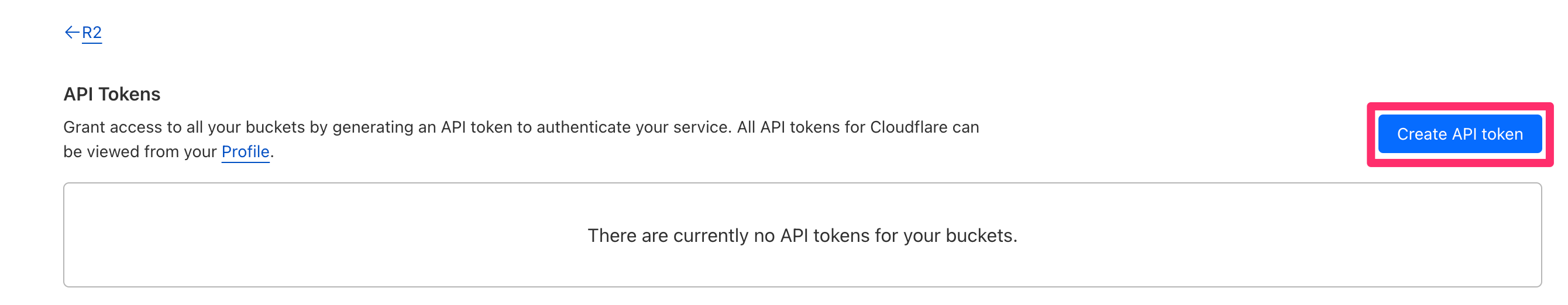 Cloudflare create R2 API token